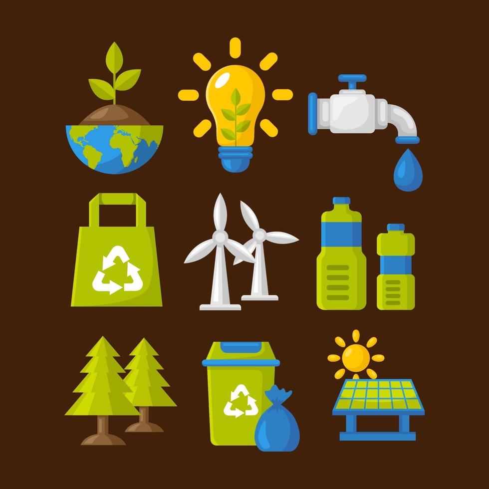 Earth Day Icon in Flat Design Style vector