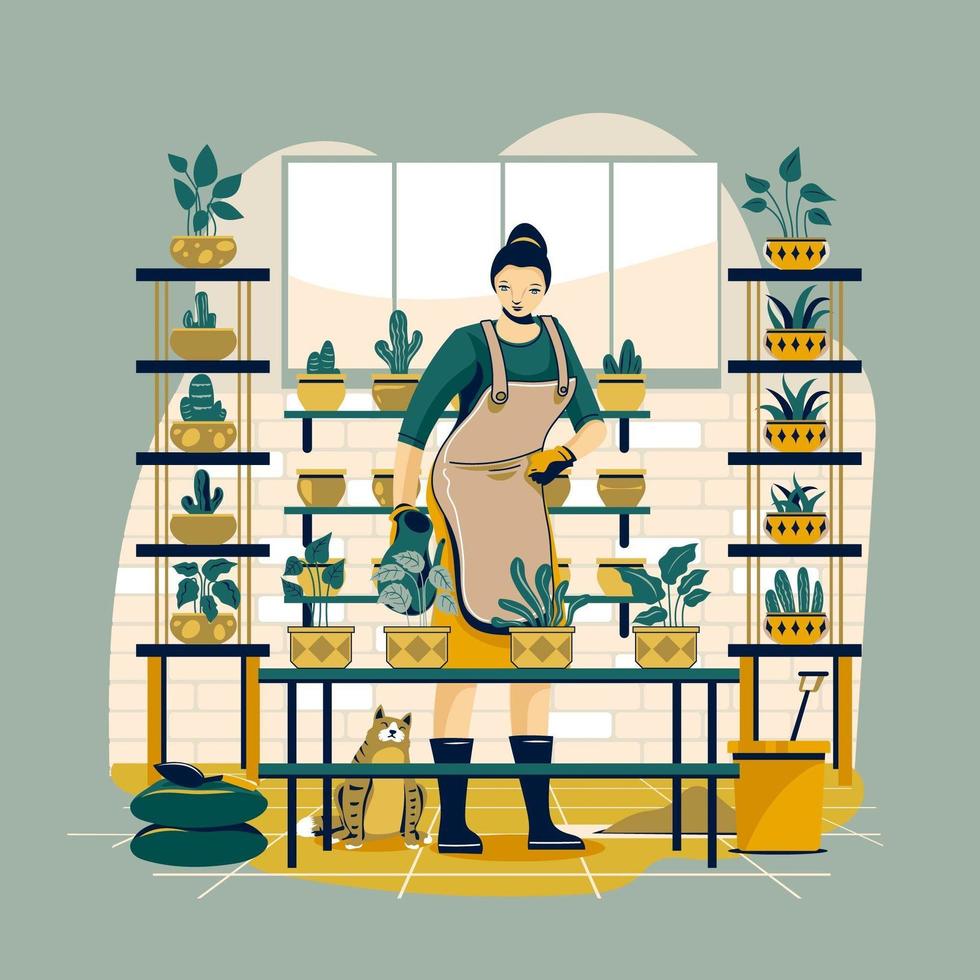 Gardening at Home Concept vector