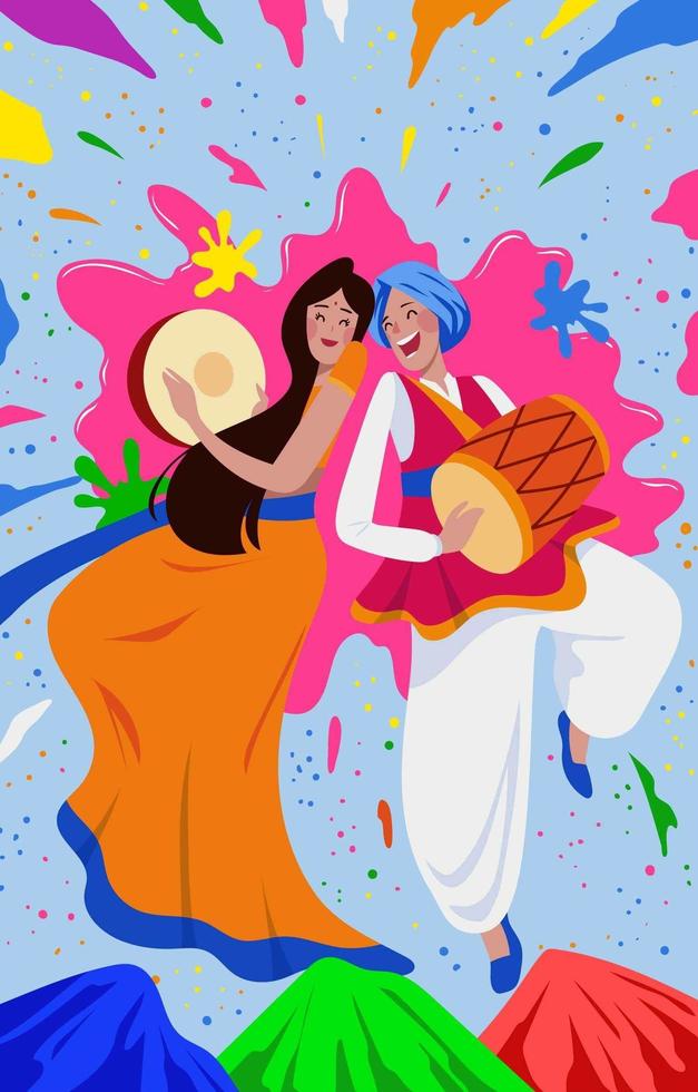 India Festival of Color Happy Holi vector