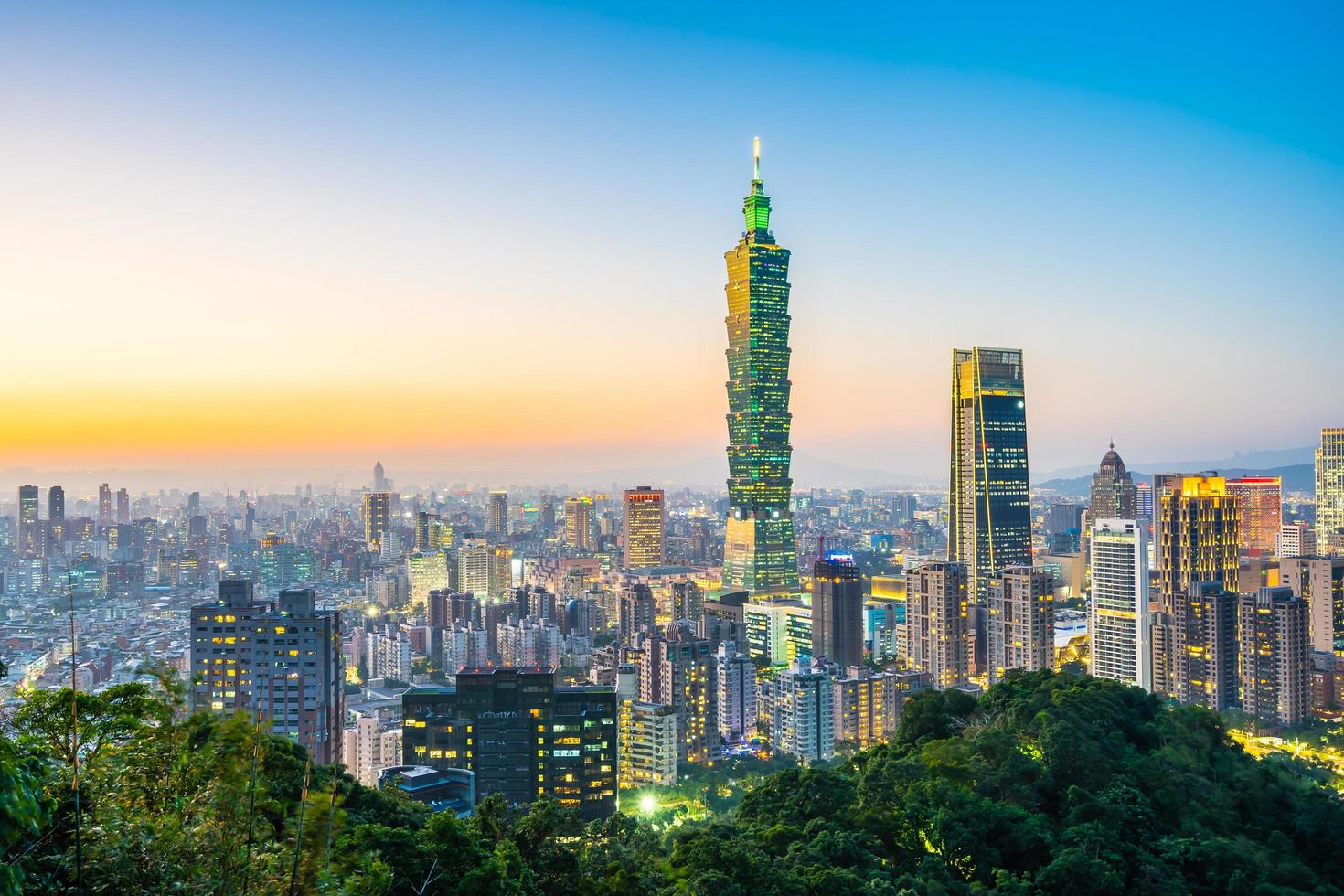 Taipei 101 tower and view of Taipei, Taiwan photo