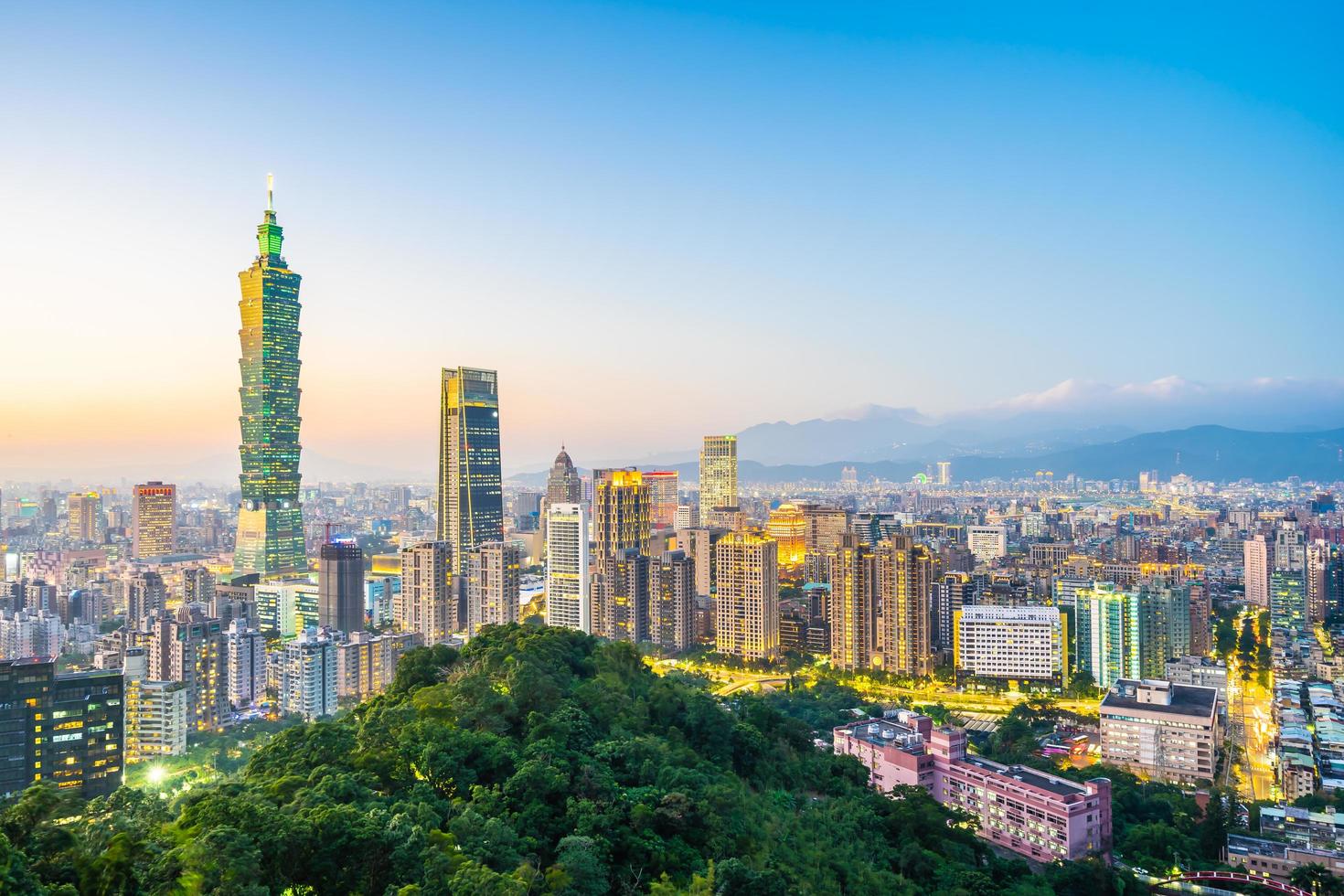 Taipei 101 tower and view of Taipei, Taiwan photo