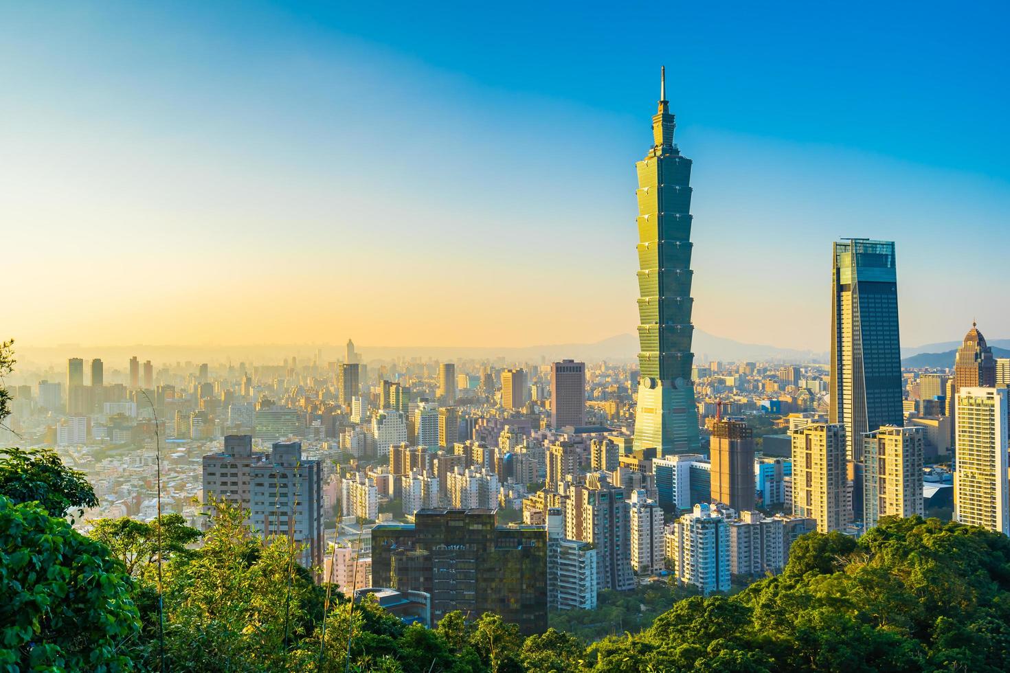 Taipei 101 tower and view of Taipei, Taiwan photo