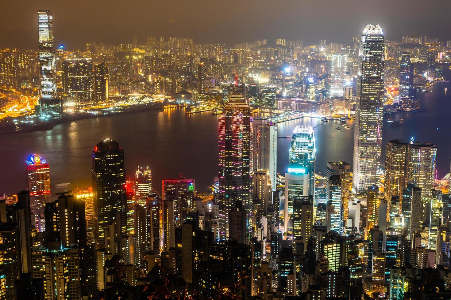 vista de la ciudad de hong kong, china foto