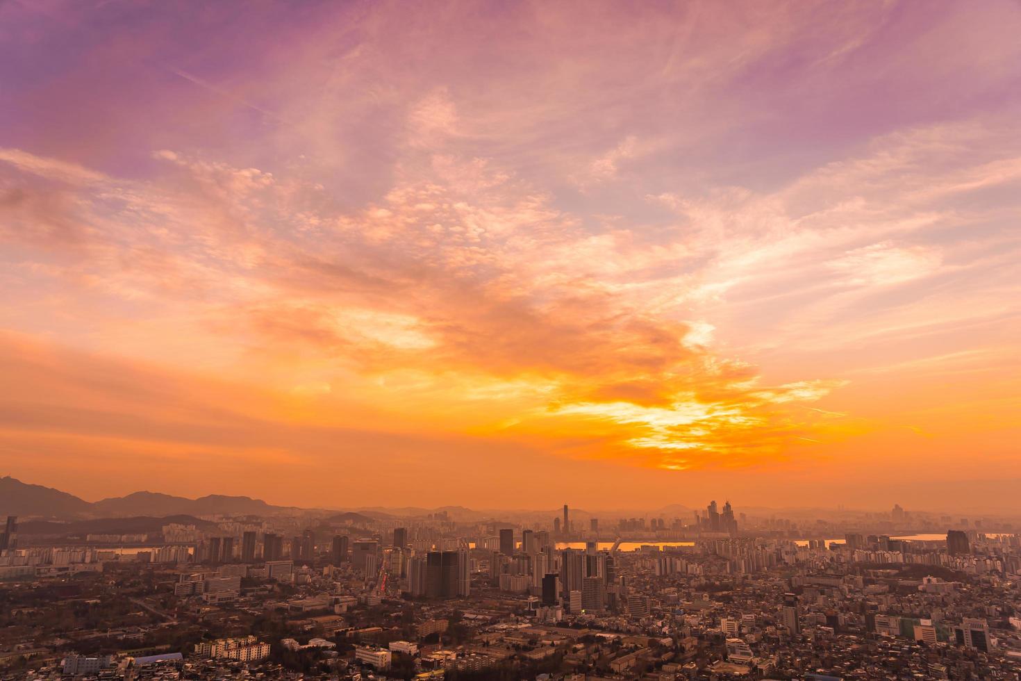 vista de la ciudad de seúl, corea del sur foto