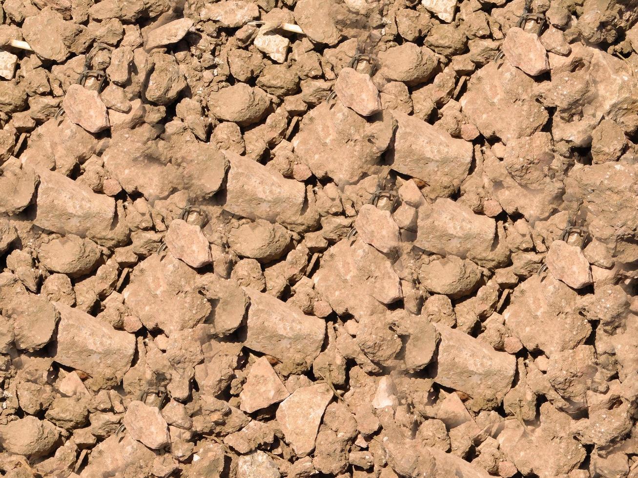 Patch of dry and cracked soil for background or texture photo