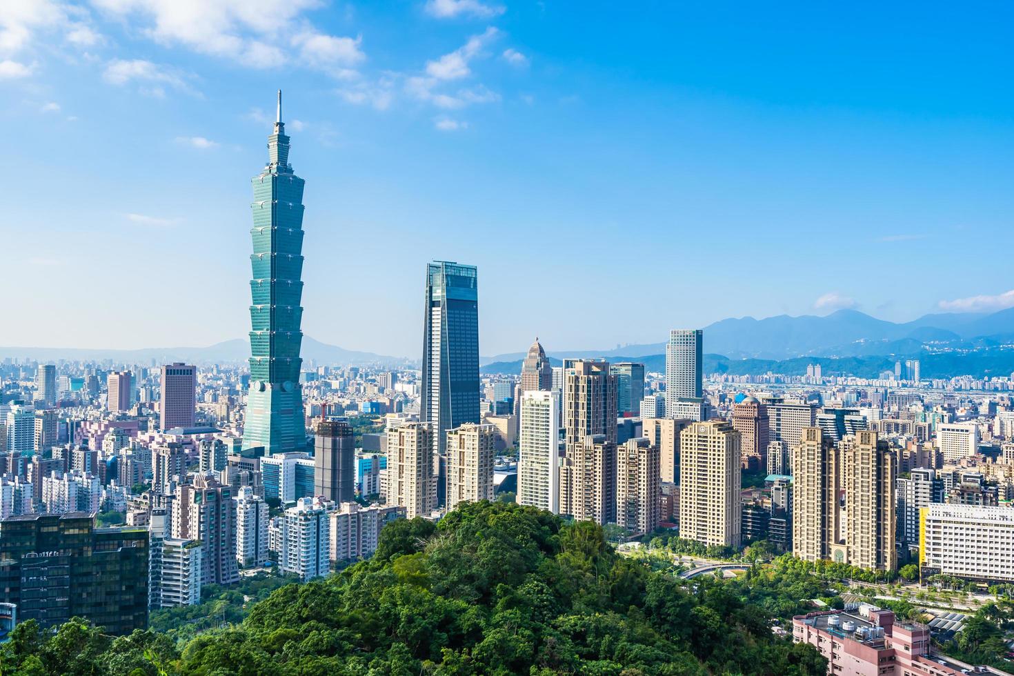 Taipei 101 tower and view of Taipei, Taiwan photo