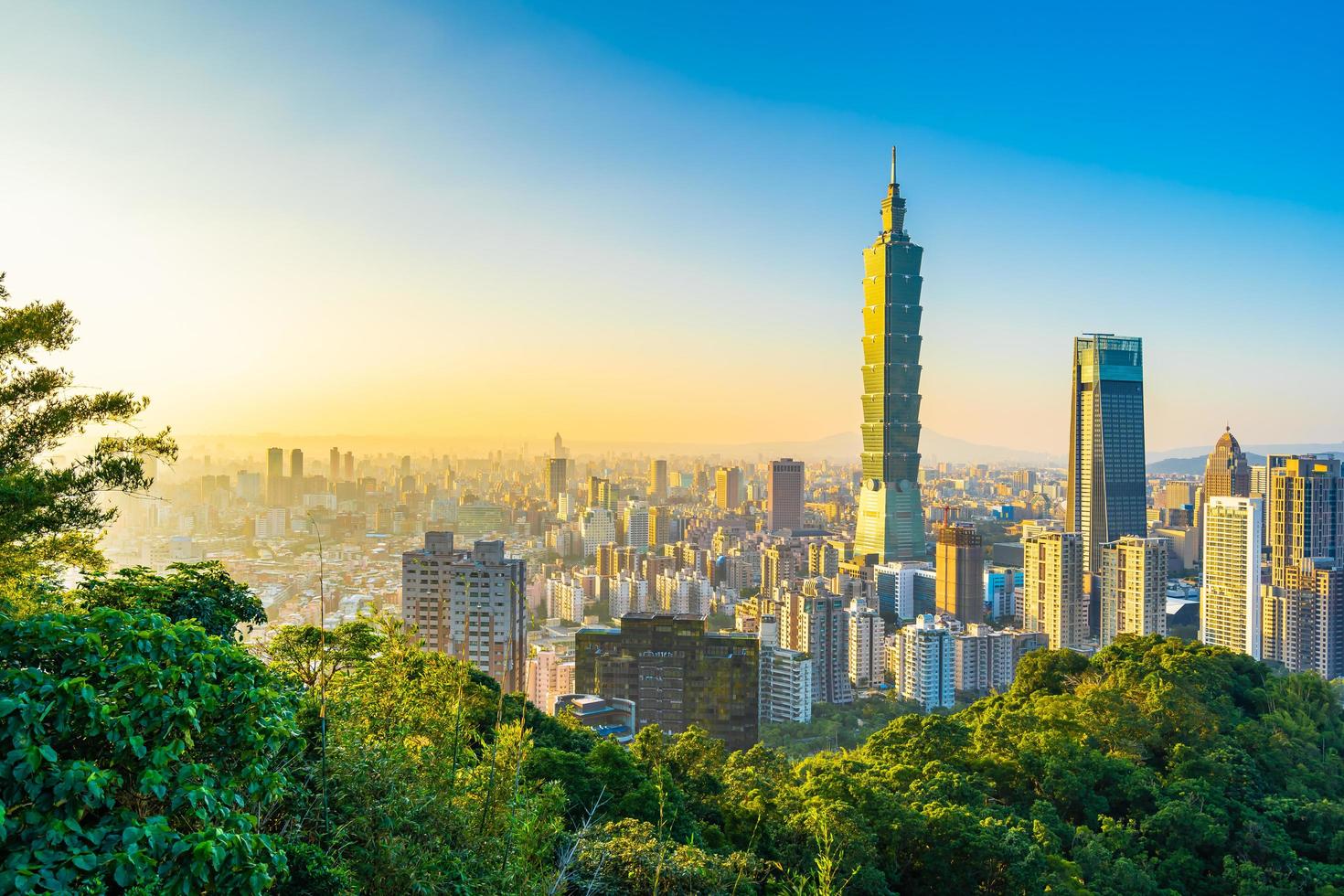 Taipei 101 tower and view of Taipei, Taiwan photo