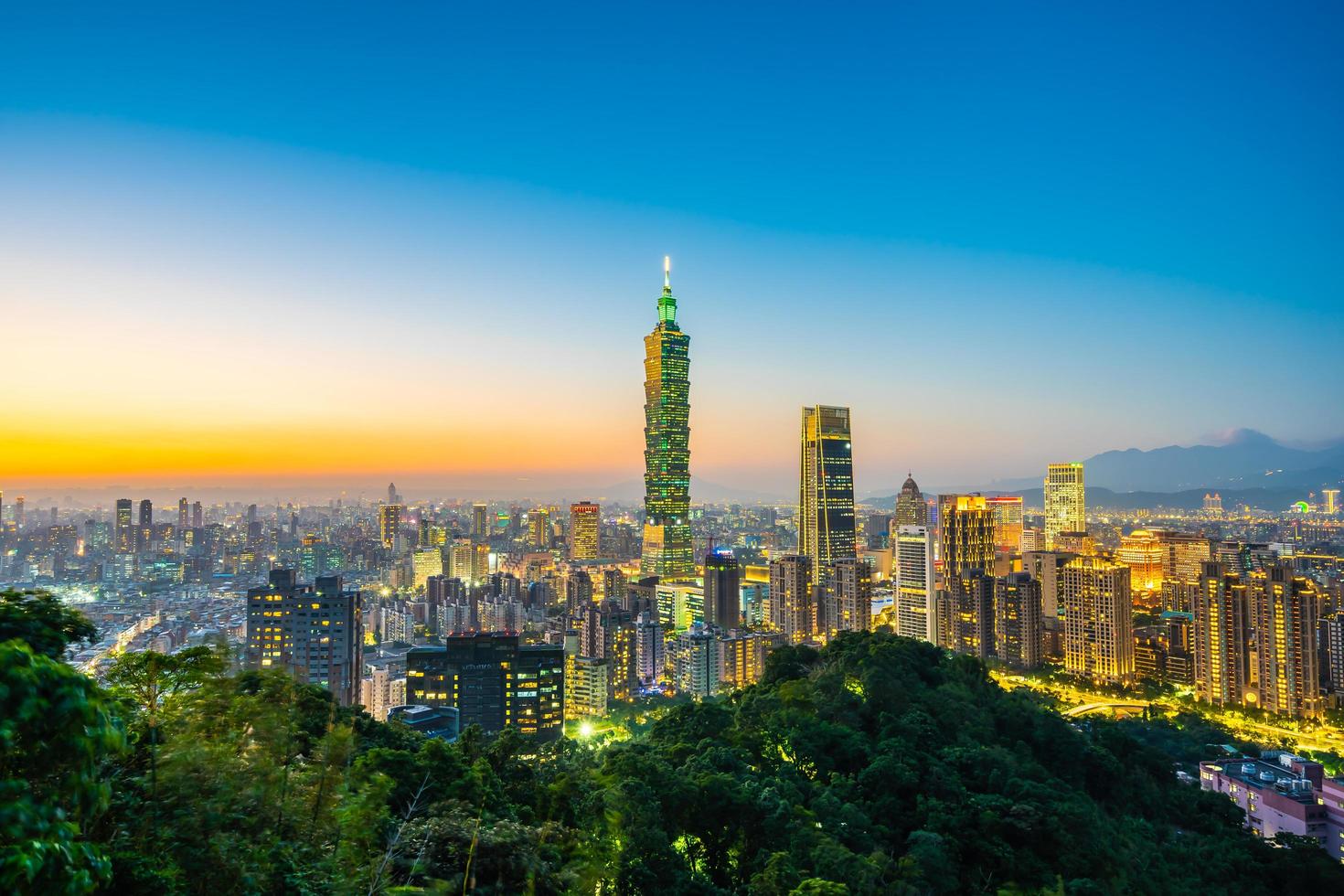 Taipei 101 tower and view of Taipei, Taiwan photo