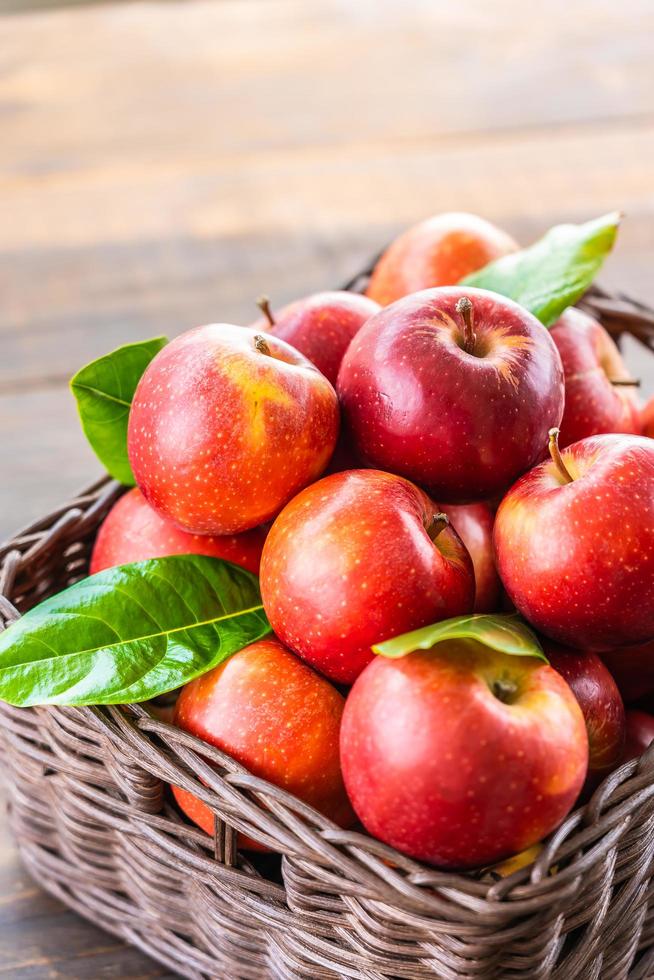 Red apples in basket photo