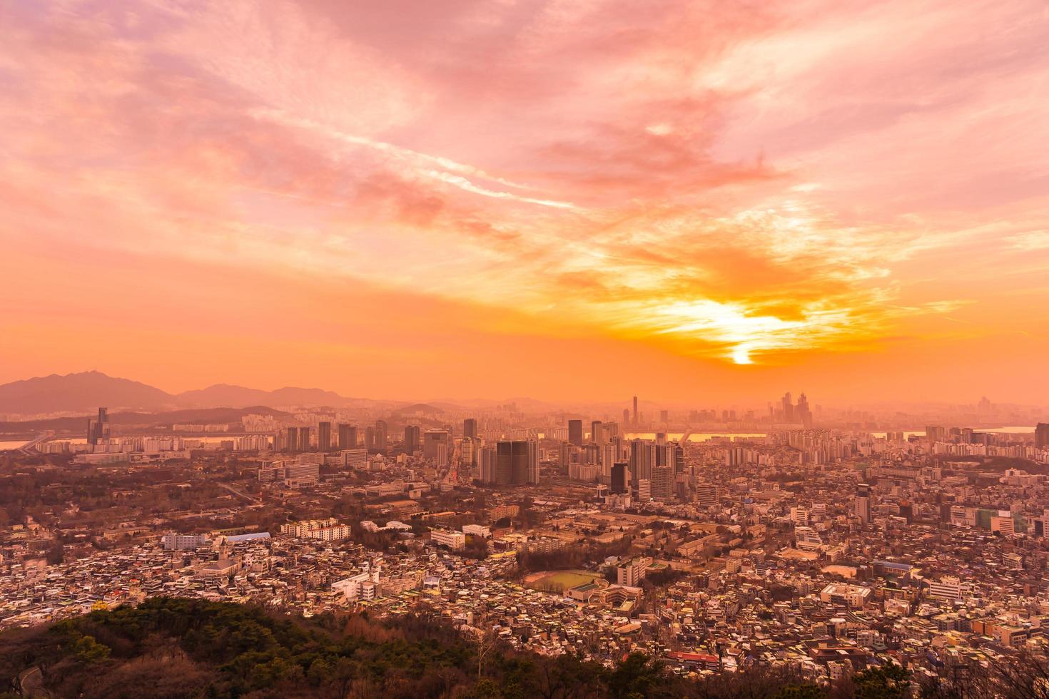 vista de la ciudad de seúl, corea del sur foto