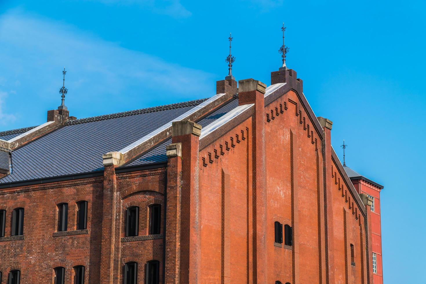 Exterior of brick warehouse in Yokohama city, Japan photo