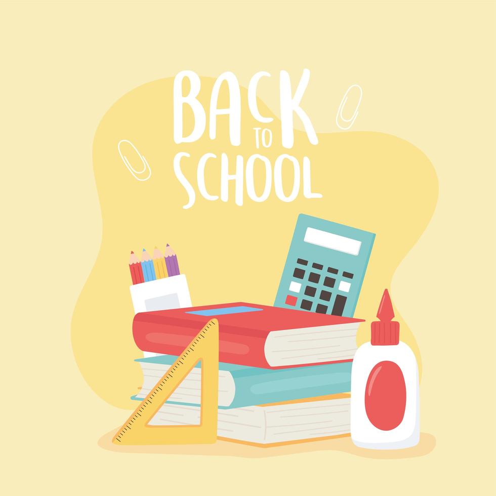 Back to school banner with education icons vector