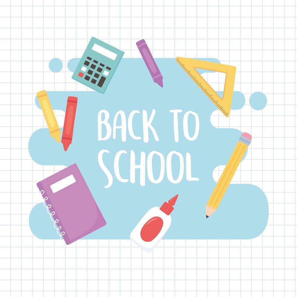 Back to school banner with education icons vector