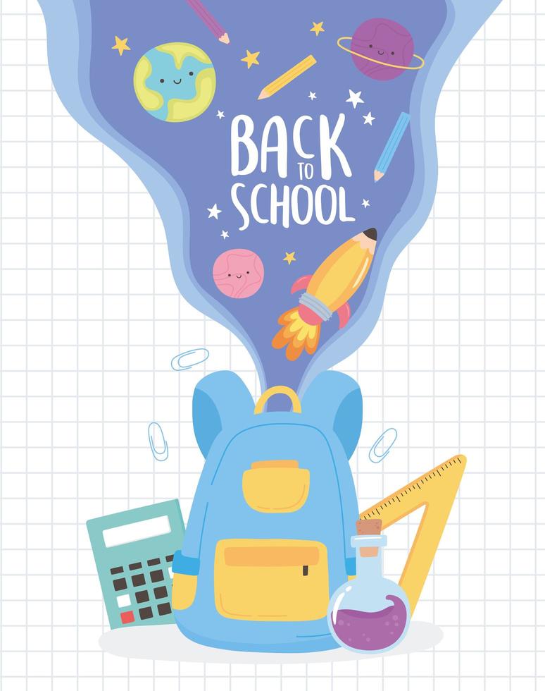 Back to school banner with education icons vector