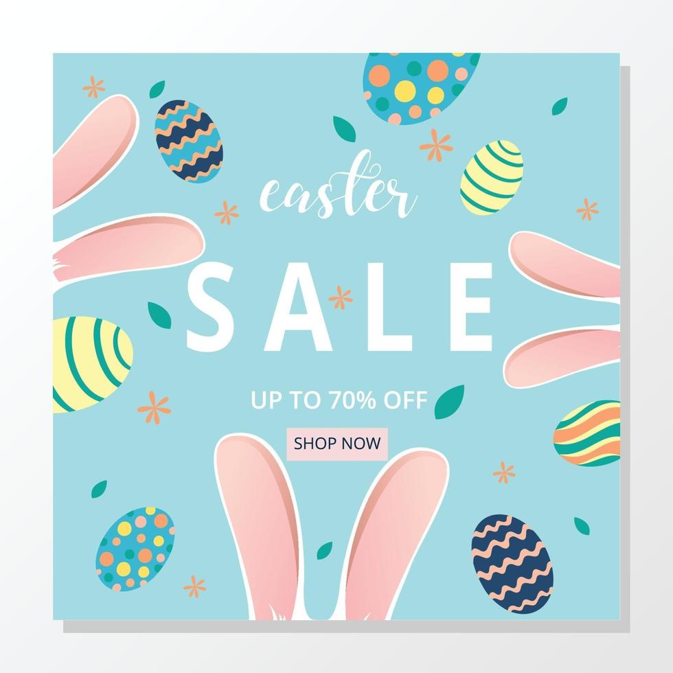 Social media post easter day template vector