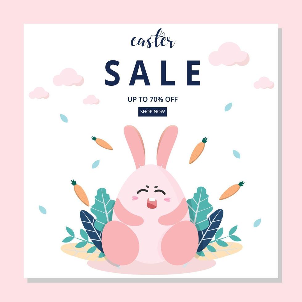 Social media post easter day sale template vector