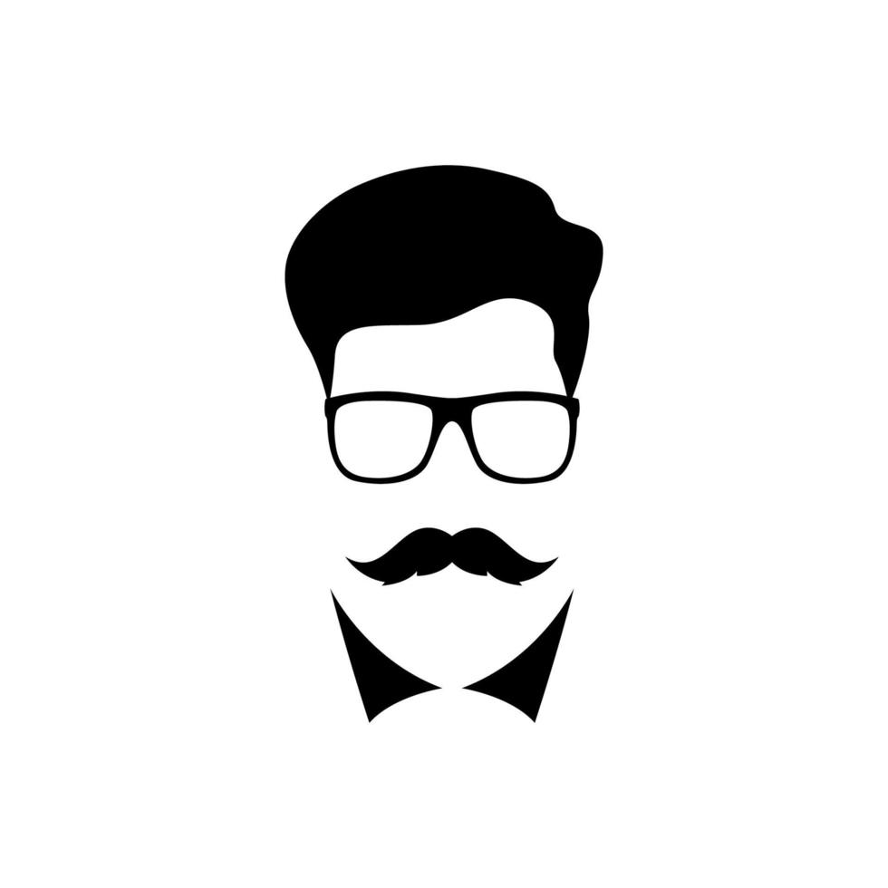 hombre con bigote con gafas. icono de personas. vector