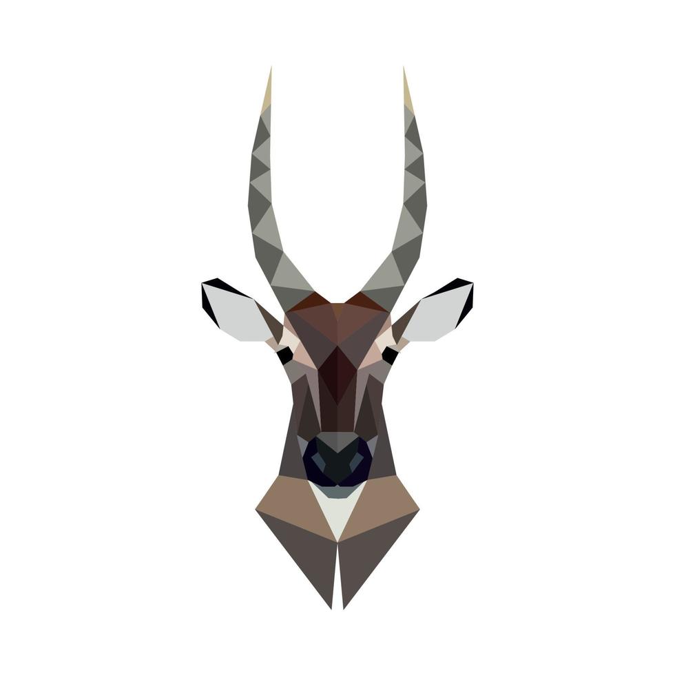 Antelope portrait. Polygonal style. Wild animal vector illustration.