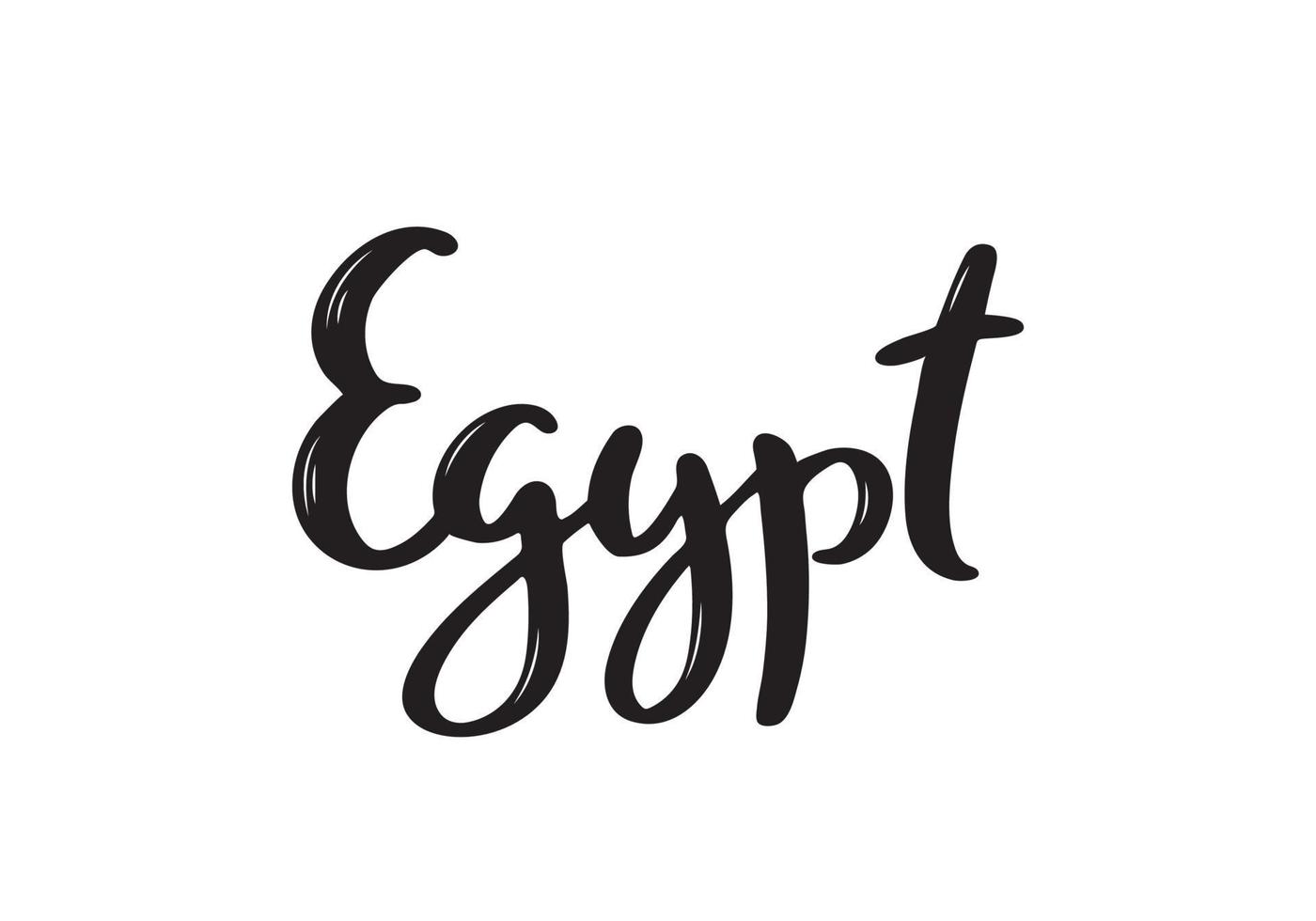 Egypt handwritten calligraphy. Hand drawn brush lettering. Country lettering. Vector design template.