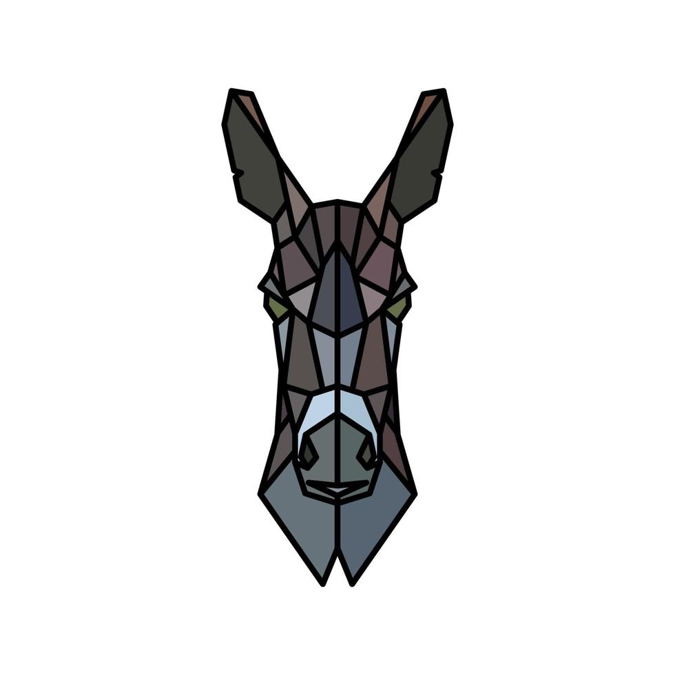 retrato de un burro. estilo poligonal. ilustración vectorial. vector