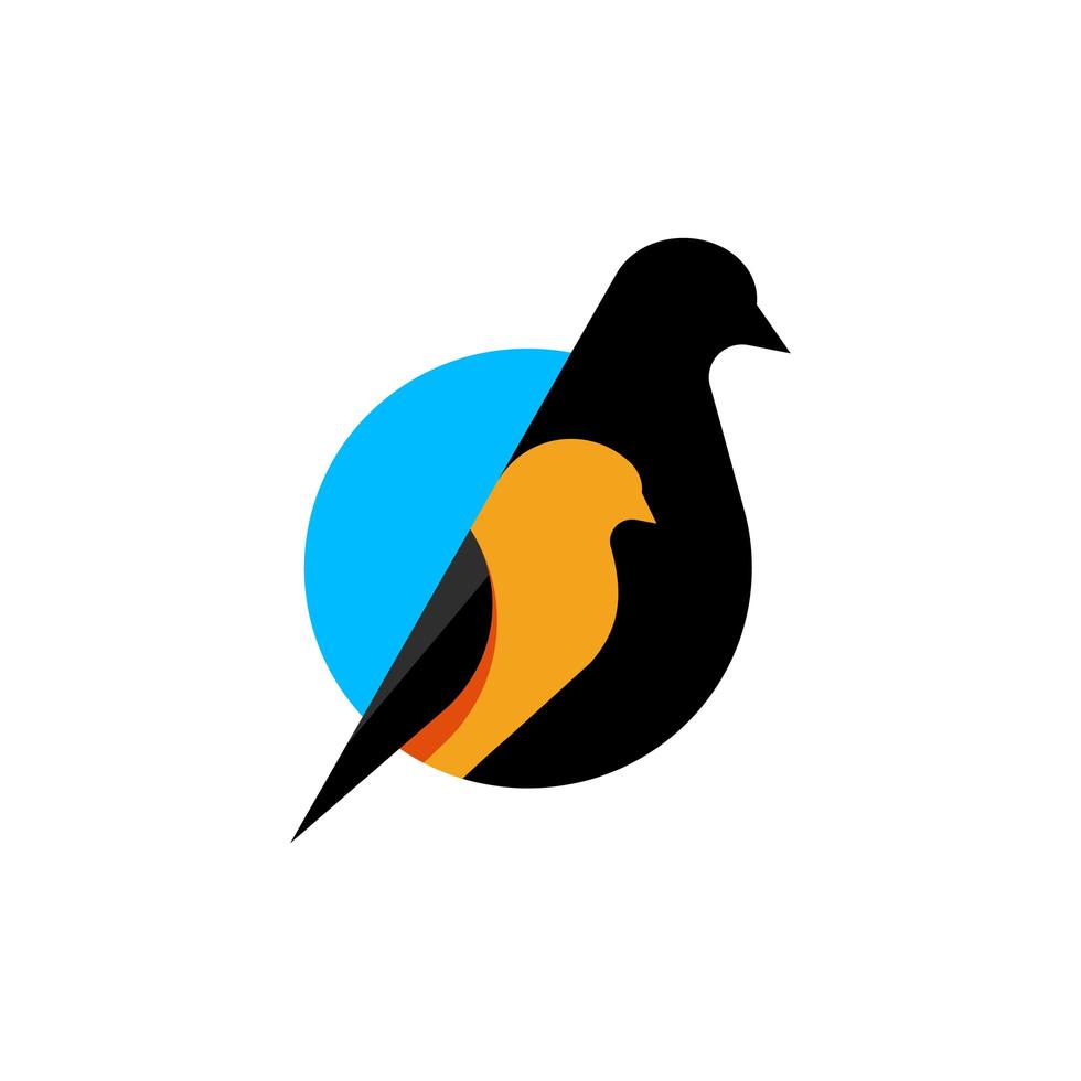 Ilustración de icono de vector de logotipo de pájaro