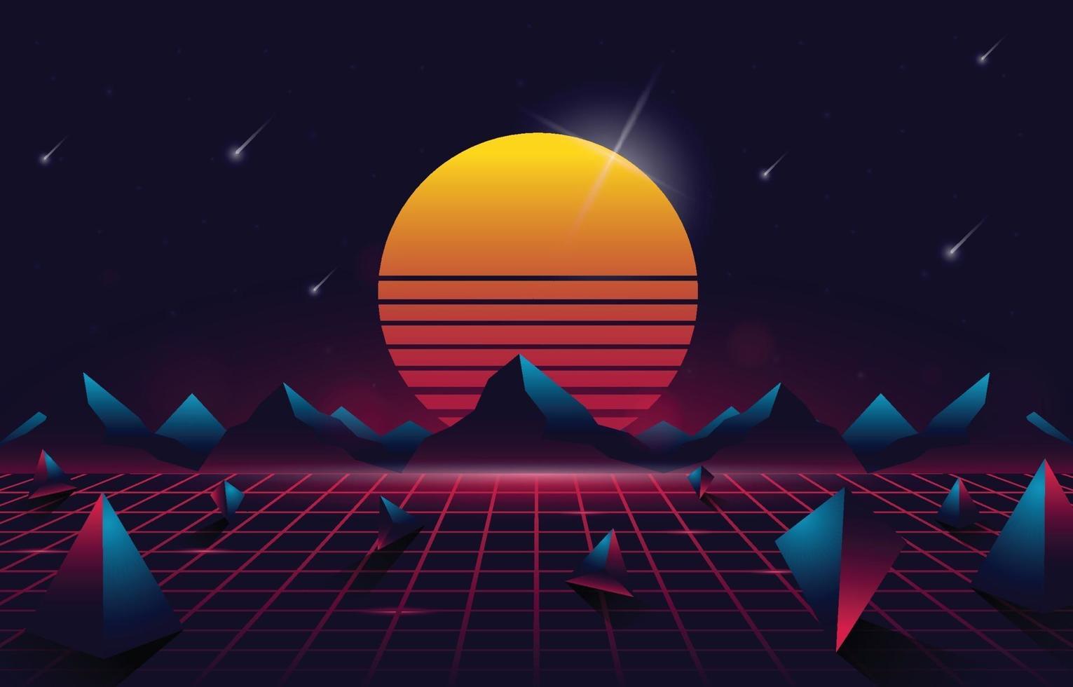 Abstract Retro Futuristic Background vector