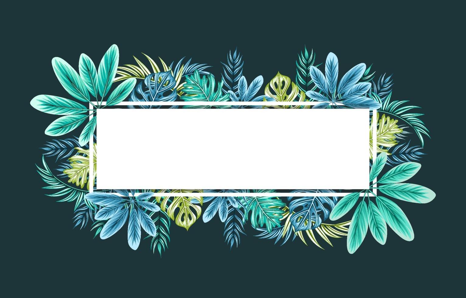 Beautiful Elegant Tropical Leaves Frame vector