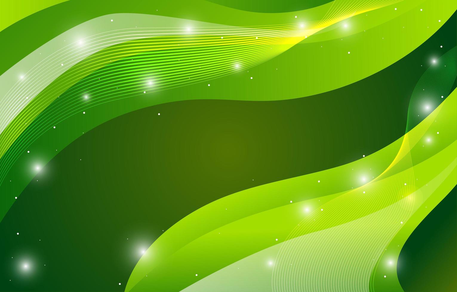 Abstract Green Background with Beautiful Wave vector