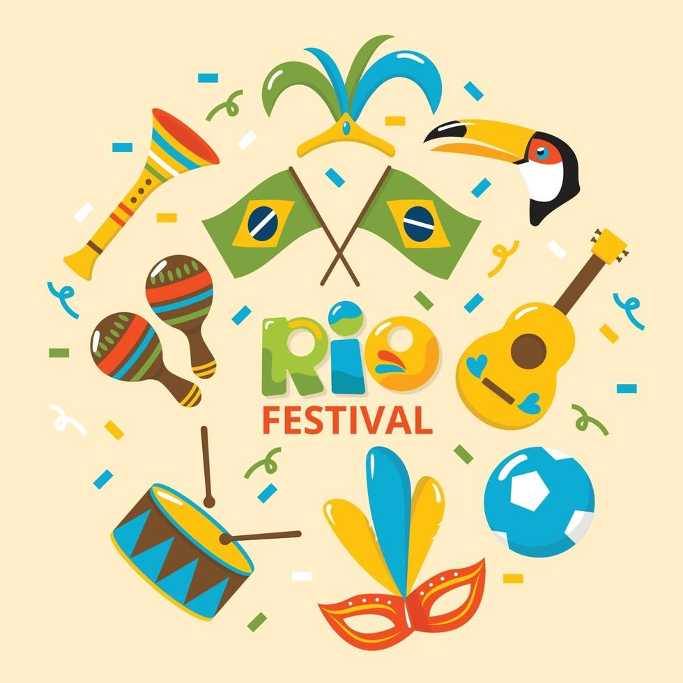 icono del festival de río de brasil vector