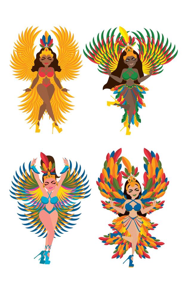 Rio Festival Costume Icon Concept vector