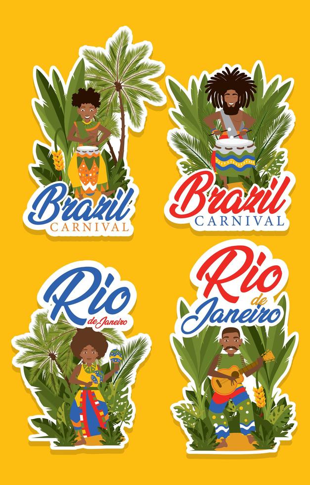 Rio festival Sticker Concept vector
