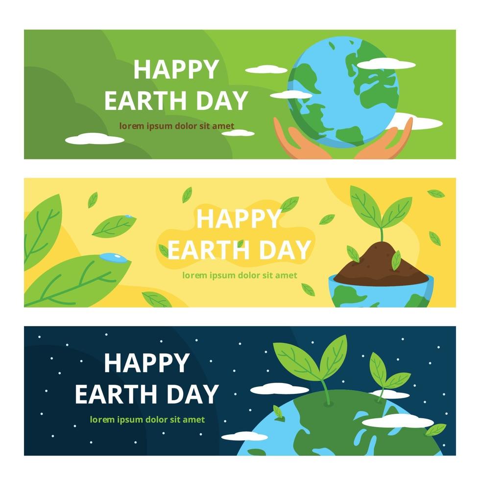 Earth Day Banner Template vector