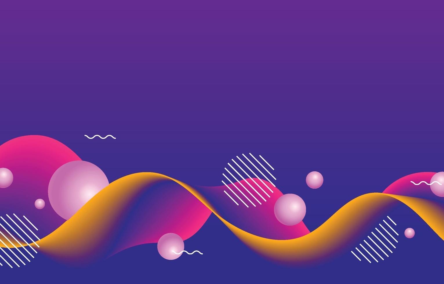 Colorful Waves and Spheres Background Concept vector