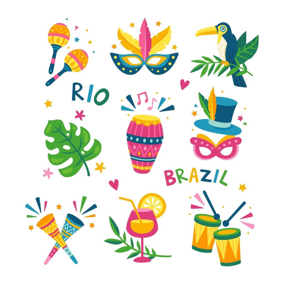 Rio Carnaval Party Items vector