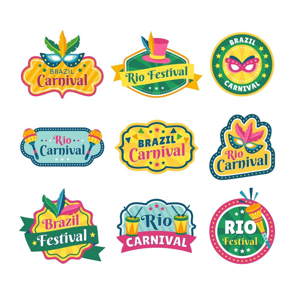 Rio Carnaval Party Label vector