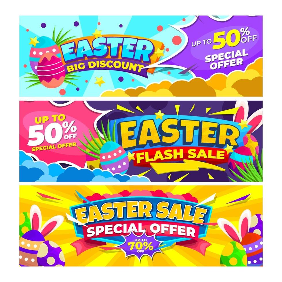 colección de banner de pascua vector