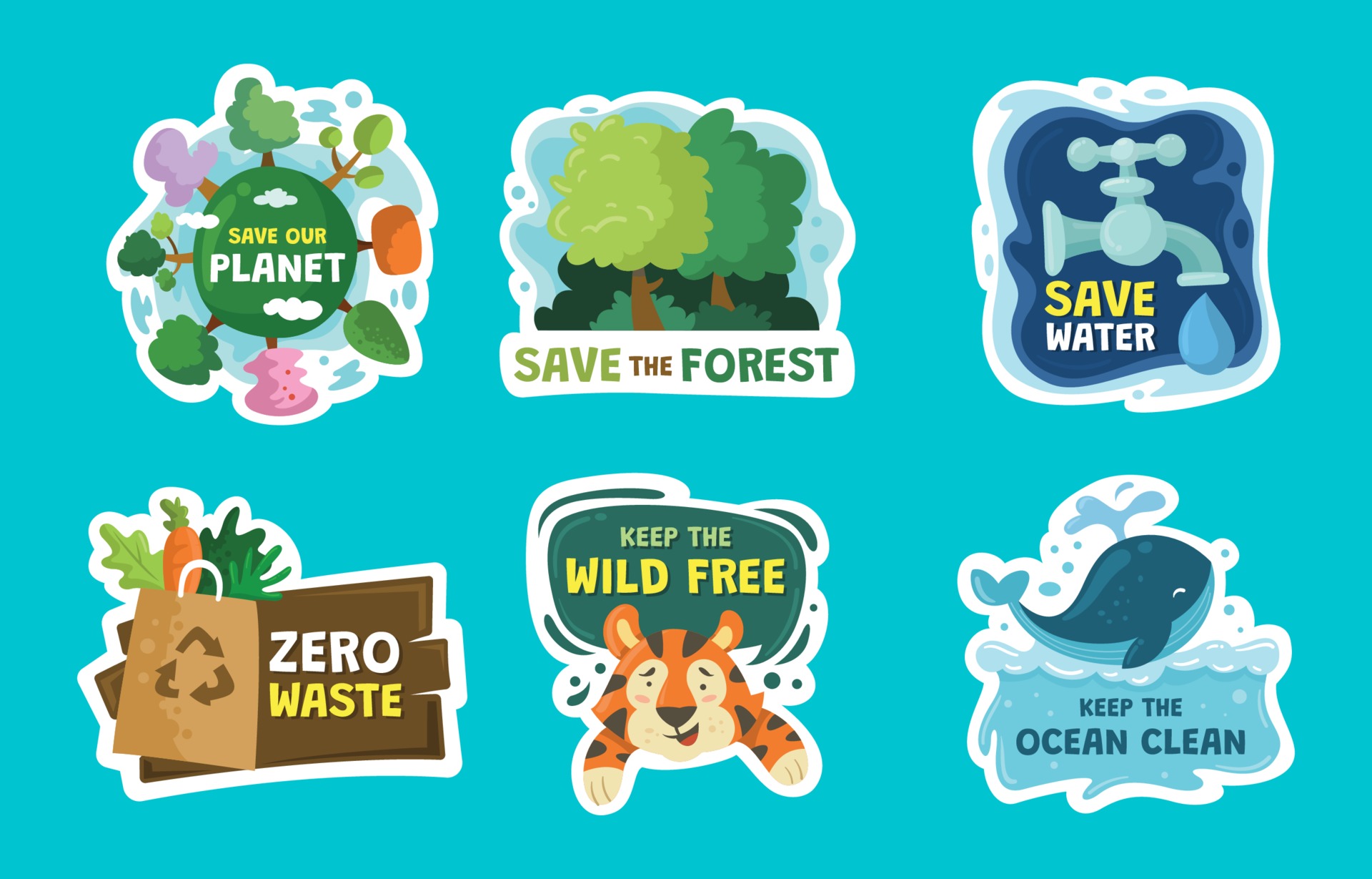 Earth Day Stickers 2058268 Vector Art at Vecteezy