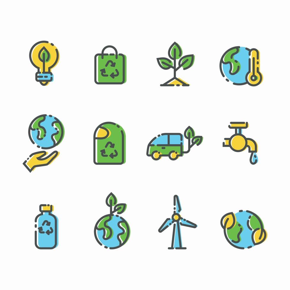 Set of Earth Day Ecology Icon vector