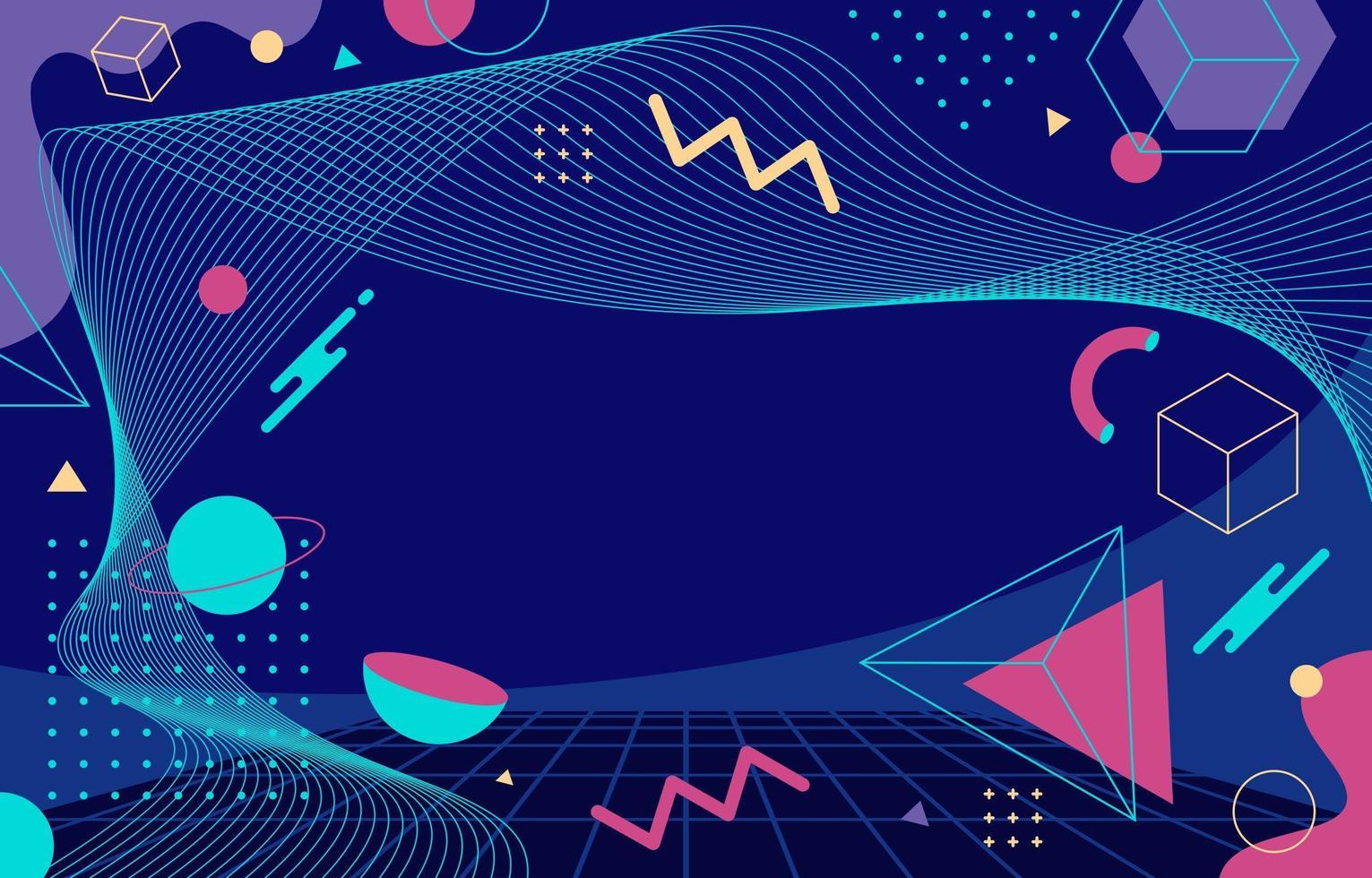 Abstract Geometric with Blue Background vector
