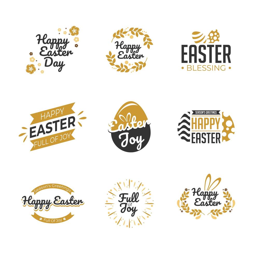 Happy Easter Label Template Set vector