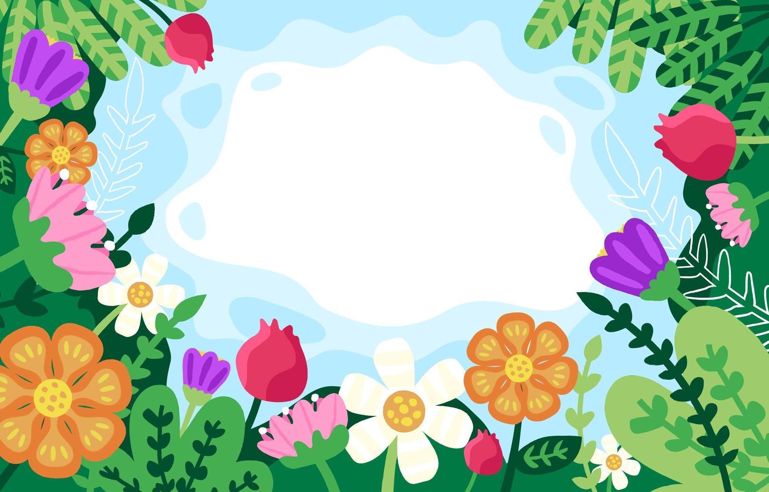 fondo floral de primavera con hermosa flor vector