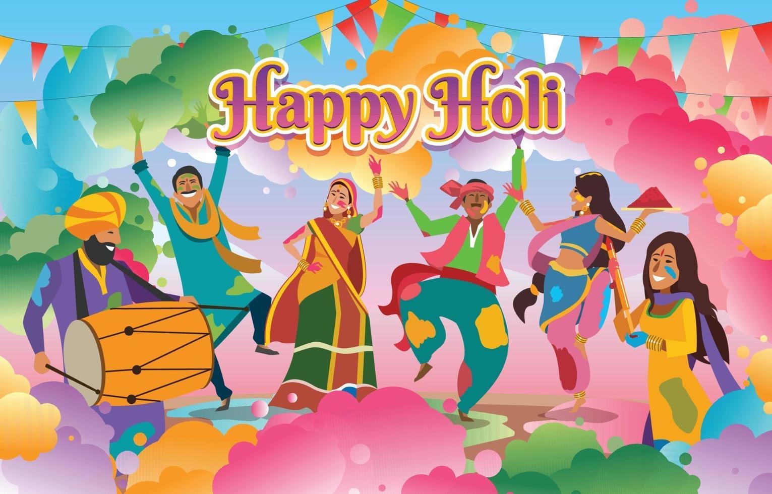 Happy Holi Celebration Concept vector