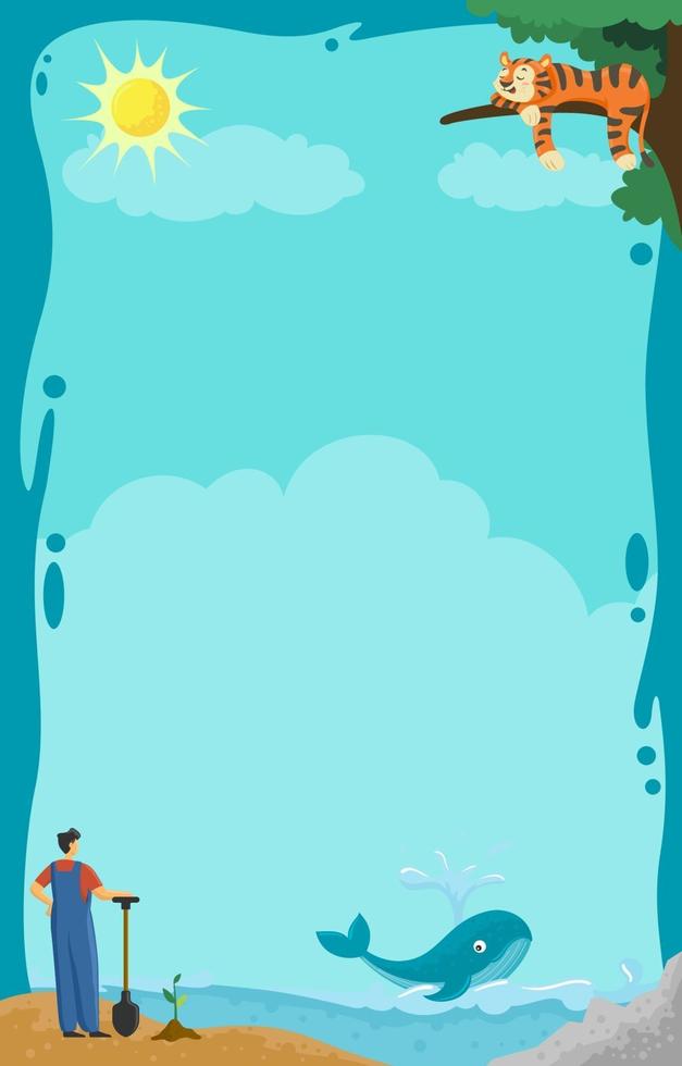Earth Day with Ocean Blue Background vector
