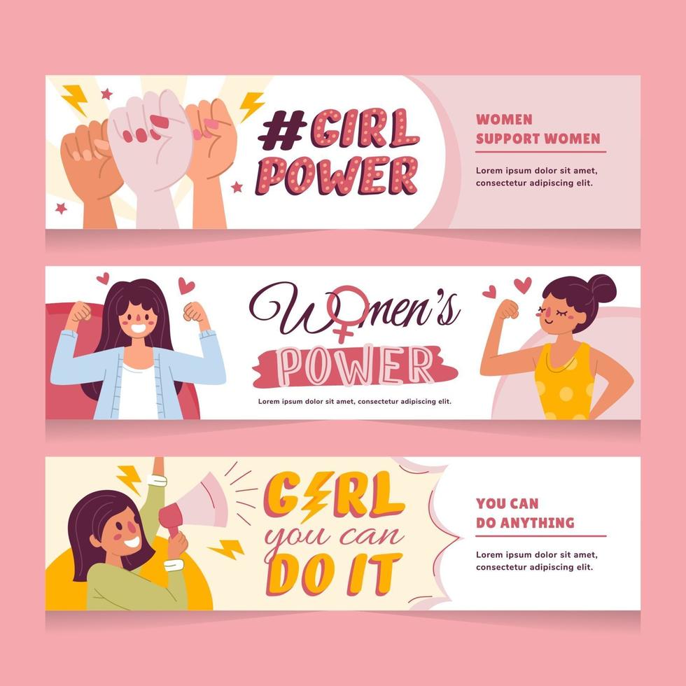 Women's Day Support Banner vector