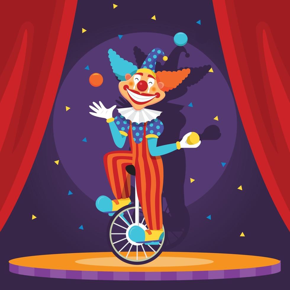 espectáculo de circo payaso vector