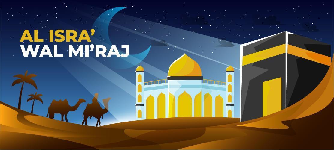 Al-isra' Wal Mi'raj the Night Journey vector