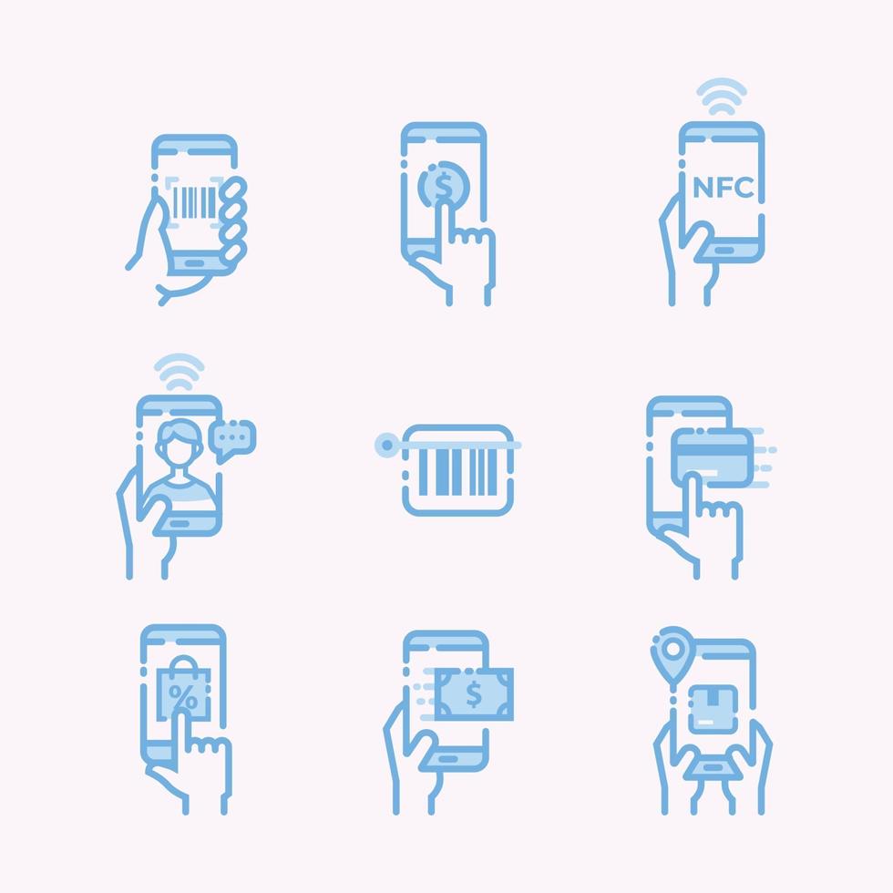 Set of Untact Technology Line Icon vector
