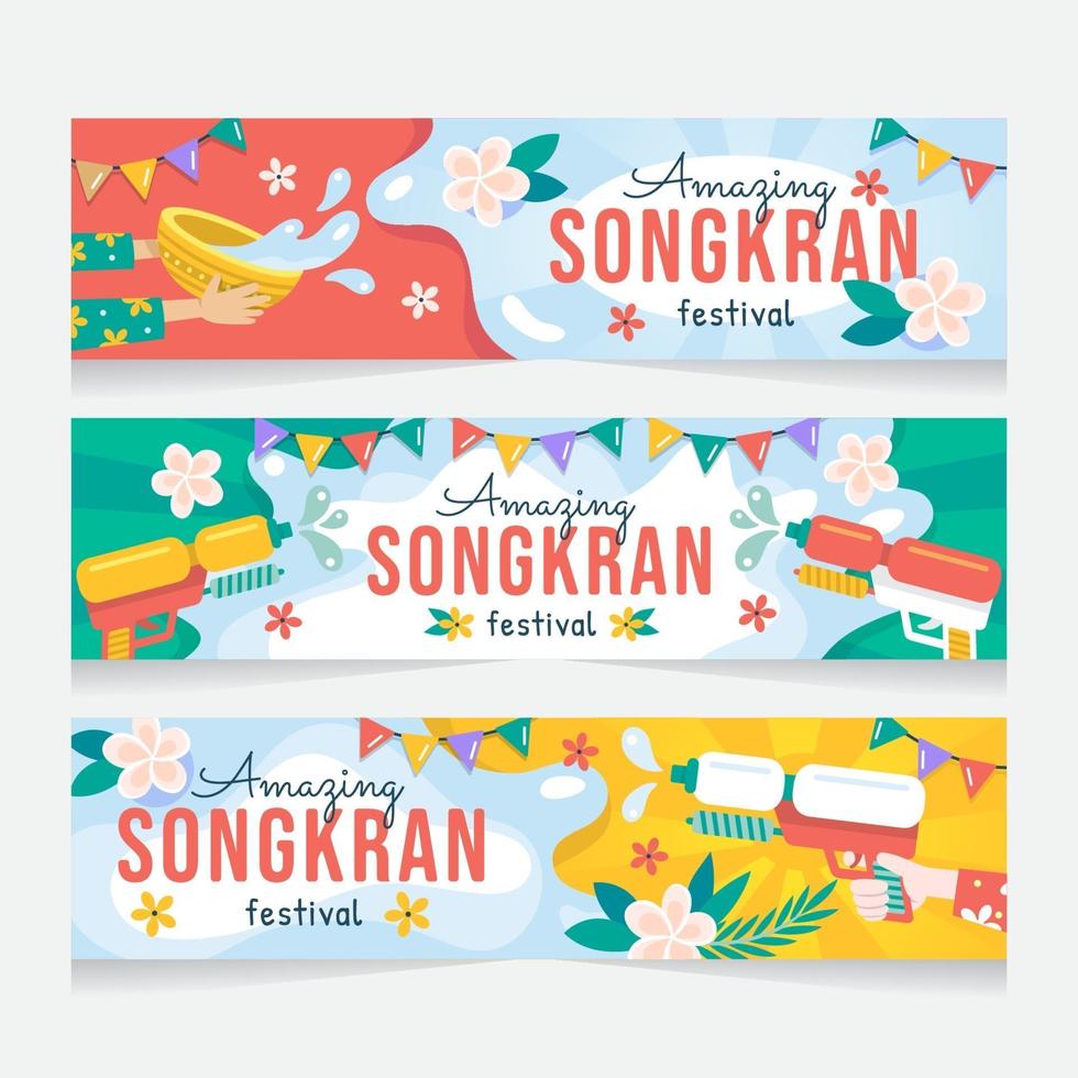 Amazing Songkran Festival Banner vector