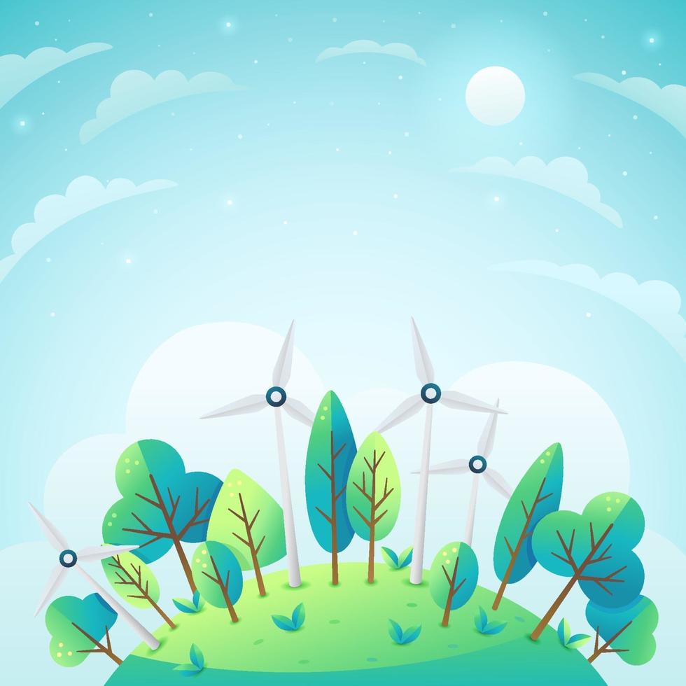 Ecology and Green Energy Concept Background vector