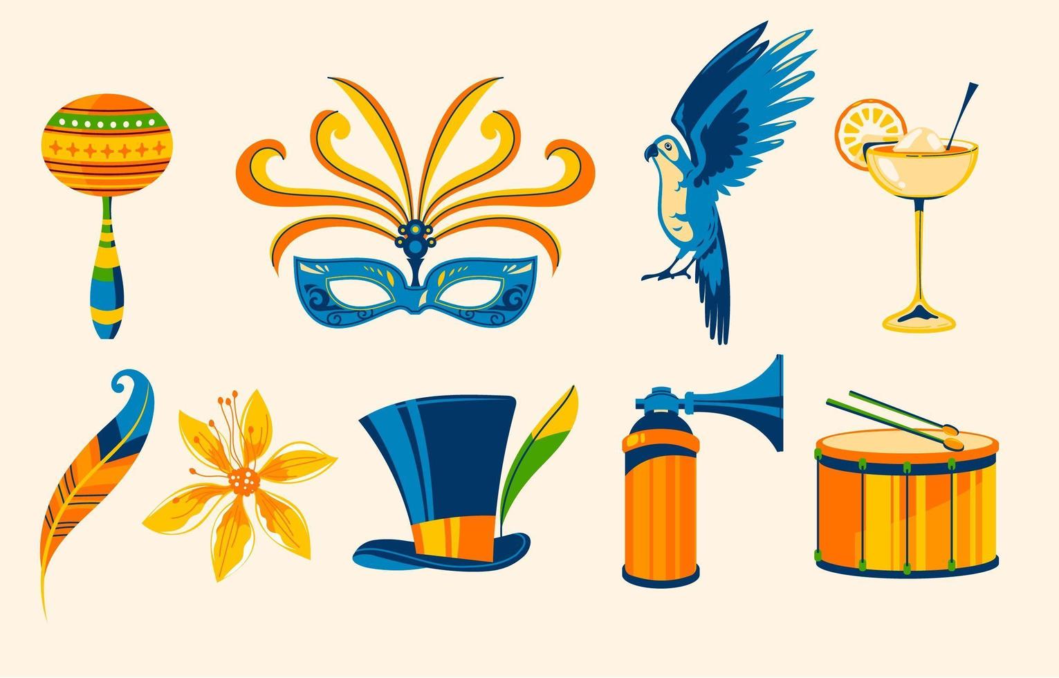 Collection of Brazilian Festival Icon vector